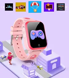 Годинник телефон для дітей Lemfo T8 з GPS відстеженням, SIM-картою, 4G LTE, подвійною камерою, прослушкою, ліхтариком та кнопкою SOS Фіолетовий - мініатюра 10