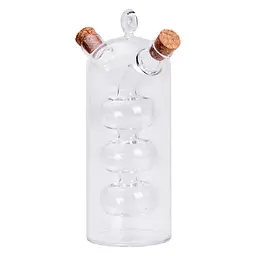 Пляшка для олії та оцту подвійна Bubbles 100/300 мл скляна Yiwu HP-34-15 - мініатюра 2