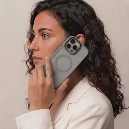 Чехол для Apple iPhone 16 Pro, Uniq MagCase, серый, противоударный, панель-накладка с MagSafe, ударопрочный TPU+PC, с магнитом MagSafe, поддержка полноценной беспроводной зарядки, ArmorStandart (ARM79506) - мініатюра 5