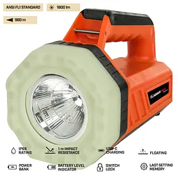 Ліхтар пошуковий Mactronic Flagger Max Rescue (1800 Lm) White/Orange LED USB-C 8800 mAh (PSL0073R) - мініатюра 2