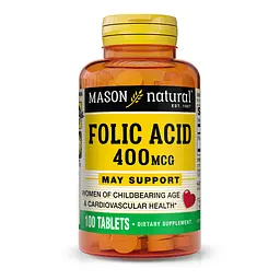 Вітаміни та мінерали Mason Natural Folic Acid 400 mcg 100 таблеток