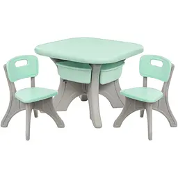 Дитячий столик з двома стільцями Bambi NEW TABLE-5 бежево-м'ятний