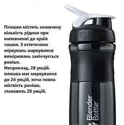 Шейкер спортивний BlenderBottle SportMixer Flip 20oz/590 мл Black (SM 20oz Black) - мініатюра 3
