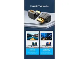 Адаптер Vention HDMI 270 Degree Male to Female Adapter HDMI Black (AINB0) - мініатюра 6