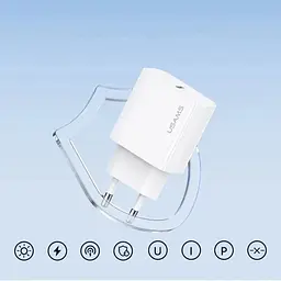 Адаптер живлення зарядний пристрій із кабелем Usams Fast Charger Kit OYXLTZ01 (CC226 + SJ711) - мініатюра 2