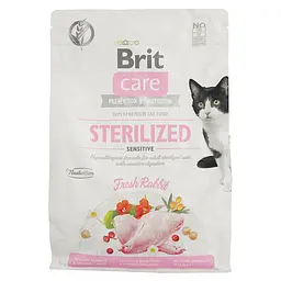 Сухий корм для стерилізованих котів з чутливим травленням Brit Care Cat GF Sterilized Sensitive зі свіжим кроликом 2 кг - мініатюра 2