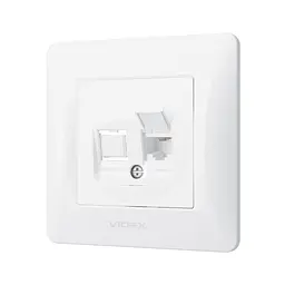 Телефонна розетка Videx BINERA CAT3 (VF-BNSK1TF3-W) - мініатюра 2