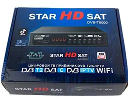 Цифрова ТВ-приставка Т2-тюнер DVB-T2/C IPTV з Wi-Fi, HDMI, USB, дисплеєм та пультом ДК, чорна - мініатюра 8