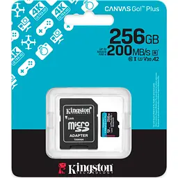 Карта пам'яті Kingston 256GB microSDXC сlass 10 UHS-I U3 V30 A2 Canvas Go Plus G4 (SDCG4/256GB) - мініатюра 3