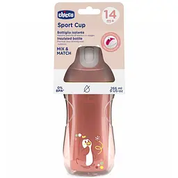 Поїльник непроливайка з трубочкою Chicco Sport Cup 266 мл 14 м+ кораловий (06991.15) - мініатюра 2