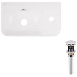 Умивальник Qtap Tern підвісний прямокутний права 450x260x155 мм White + донний клапан PU02O, Білий