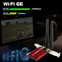 Мережева карта Fenvi FV-AXE3000 Bluetooth 5.2 + Wi-Fi 2.4 / 5 / 6 GHz PCI-E з антенами (18840) - мініатюра 6