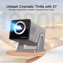 Мультимедійний смарт-проектор з автофокусом Magcubic X7 Android 14, chip H726, 8K24fps, 2GB/16GB домашній кінотеатр Silver (19343) - мініатюра 8