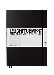 Блокнот Leuchtturm1917 Master Slim A4+, чорний, лінія (334917)