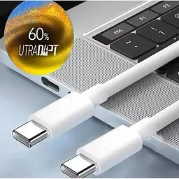 Кабель Data Cable UltraDART / SuperVOOC / Warp / 150W / 240W / 10A 1m Type-C на Type-C / USB-C (OEM) white - мініатюра 5