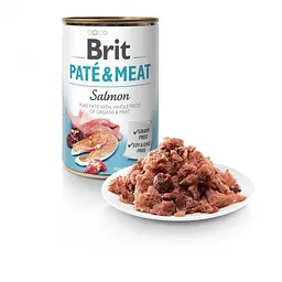 Вологий корм для собак Brit Pate & Meat Salmon 0,4 кг (курка та лосось) - мініатюра 2
