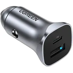 Автозарядка 2xUSB 30W (USB-A + USB-C) QC 4.0 Сіра (EC305) UGREEN (25845) - мініатюра 7