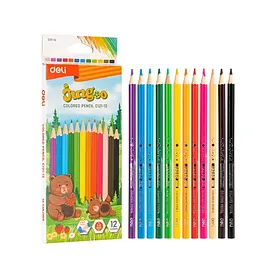 Олiвцi кольорові Deli EC121-12 Jungoo 12 кольорів