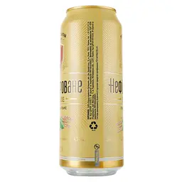 Пиво Перша приватна броварня Бочкове, світле, нефільтроване, 4,8%, з/б, 0,5 л (783830) - мініатюра 2