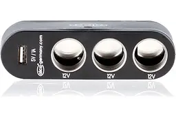 Розгалужувач прикурювача Alca 12V 3 гнізда та 1USB Кут повороту 90° Оригінал (510 200) - мініатюра 3