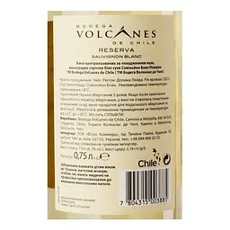 Вино Bodega Volcanes de Chile Reserva Sauvig Blanc 13% біле сухе 0.75 л - мініатюра 4