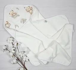 Дитячий рушничок-куточок 80х80 a.l.babybox Ведмедикова казка Білий - мініатюра 2