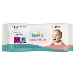 Дитячі вологі серветки Pampers Sensitive 80 шт. - мініатюра 2