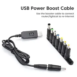 Кабель USB-DC на 12V для живлення роутера від павербанка + 8 адаптерів під різні роз'єми живлення - мініатюра 3