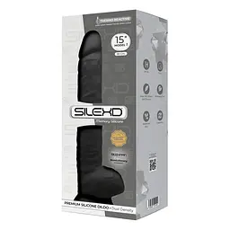 Фалоімітатор SilexD Premium Silicone Dildo Model 1 Size 15 38 см чорний - мініатюра 3