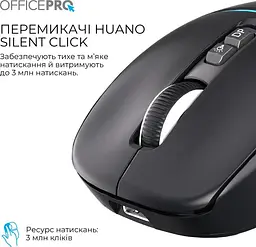 Миша OfficePro Silent Click Wireless Black (M468B) - мініатюра 10