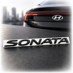 Емблема напис SONATA для Hyundai Чорна 17х222 мм метал на скотчі (OEM: 86310-3K010)