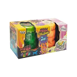 В'язка маса 2 в 1 Mega Stretch Slime та Fluffy Slime FLS-03-01U Зелений-помаранчевий