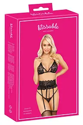 Комплект Kissable Suspender Set L/XL чорний - мініатюра 5