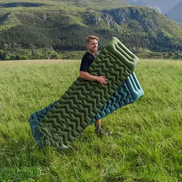 Матрац туристичний надувний одномісний Naturehike CNK2550WS019, 200х60х6.5 см, синій із вбудованою помпою для надування - мініатюра 5