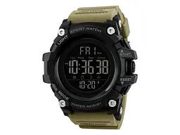 Чоловічий наручний годинник 1384 Black-Khaki Wrisband Skmei acs0030783 - мініатюра 2