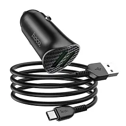Адаптер автомобільний HOCO Type-C cable Farsighted Z39 18W набір чорний