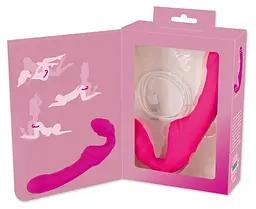 Страпон з вібрацією Vibrating Strapless Strap-On, 21,8 см рожевий - мініатюра 8