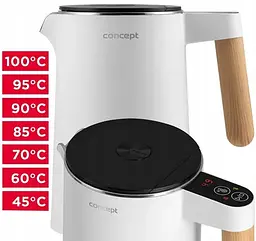 Електрочайник із регулятором температури Concept RK3300 Salt & Pepper - мініатюра 2