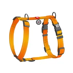 Шлея для собак WAUDOG Nylon Mono анатомічна H-подібна з QR паспортом, пластиковий фастекс, XL помаранчева (54594) - мініатюра 2