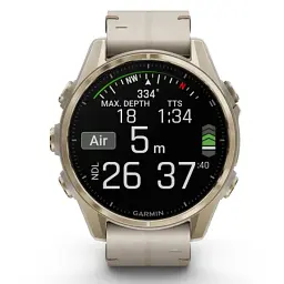 Смарт-годинник Garmin fenix 8 43mm, AMOLED, Saph, SftGldSS/FogGryLeatherBnd, Excl, GPS (010-02903-40) - мініатюра 8