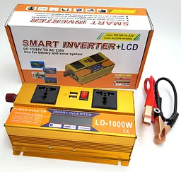 Перетворювач напруги 12 V-220 V 1000 Вт автоінвертор з LCD-екраном 12 V-220 V модифікована синусоїда 1000 W - мініатюра 2