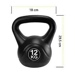 Гиря вінілова Cornix 12 кг XR-0431 Black - мініатюра 7