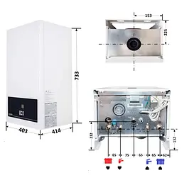 Котел газовий Airfel DigiFEL Premix 30 кВт, двоконтурний, конденсаційний, навісний, з двома теплообмінниками A2CPX030DARU - мініатюра 15