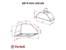 Витяжка Perfelli BIET R 5854 BL 1200 LED - мініатюра 7