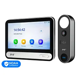 Комплект IP-відеодомофона з WiFi TVT TE-KT6101-001 Black: відеодомофон 7" TD-E2137-PE/TP/WF, відеопанель 2Mp TD-E3110-IC/PE/WF, кутовий кронштейн, монтажна коробка з козирком (82-00411) - мініатюра 1