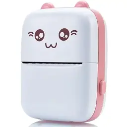 Портативний мініпринтер рожевий 1 рулон Mini Printer термопринтер кишеньковий дитячий принтер термопринтер