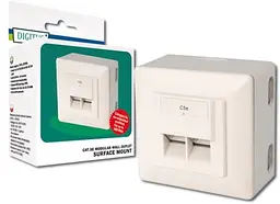 Настінна розетка CАТ 5e STP 2xRJ45 8P8C для зовнішньої проводки Digitus teh0018042