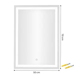 Прямокутне дзеркало ModernHome з LED-підсвічуванням (50х70 см) - мініатюра 7