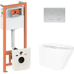 Набір Q-tap Nest 4 в 1 підвісний унітаз Swan Ultra Quiet 520x360x320 + комплект інсталяції QT16335180W48191