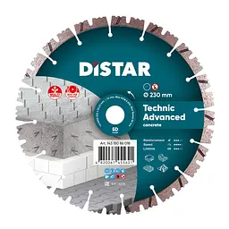 Круг алмазний відрізний Distar 1A1RSS / C3 Technic Advanced (232x2.6 / 1.8x12x22.23-16-HIT)